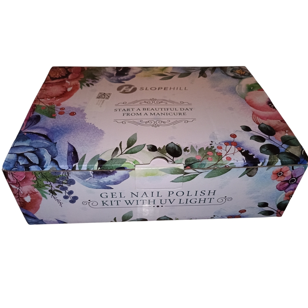 Gel Nail Polish Kit with UV Light - Floral Design